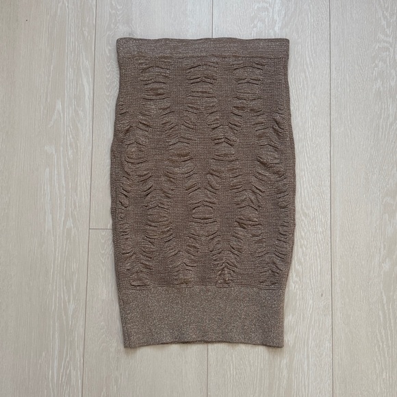 bebe Dresses & Skirts - bebe Shimmering Light Brown Textured Pencil Skirt
